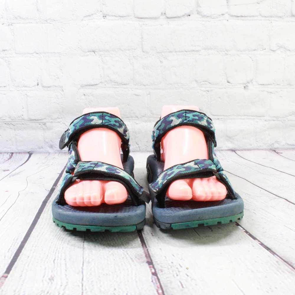 TEVA Blue Nylon Camo Water Sandals Hiking Shoes Size 8 - Picture 4 of 9
